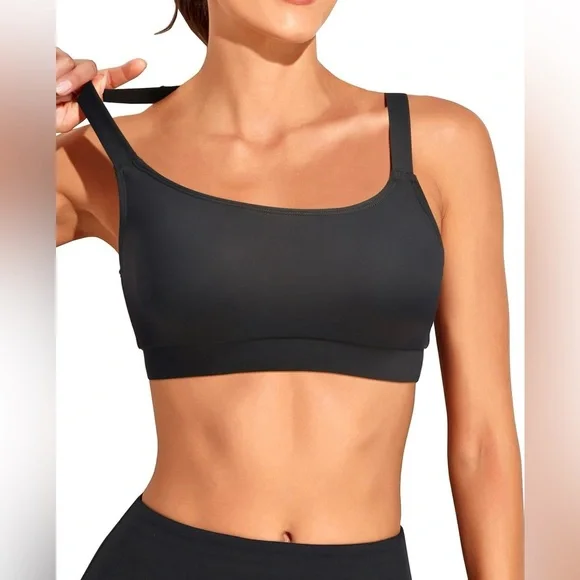 Women Sports Bra Bikini Tops Scoop Neck Bathing Suits Top - Picture 2 of 8